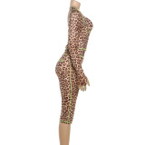 Letter Leopard Print Two Piece Pants Set GZJQ-K25S83878