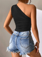 Single Shoulder Sleeveless T Shirt GZYF-1119