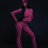 Solid Color Hooded Two Piece Pants Set GZJQ-K25S83732