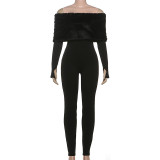 Fur Patchwork Skinny Jumpsuit GZJQ-K25Q83893