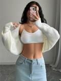 Loose Solid Color Knits Sweater Shawl Coat GZYF-1186