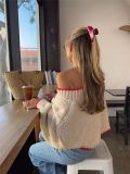 Retro Color-Block Knit Oversized Sweater GZYF-1201