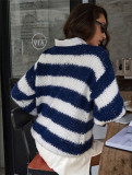 Stripe Contrast Color Knits Sweater GZYF-1176