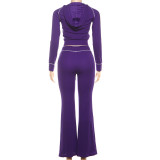 Solid Color Hooded Two Piece Pants Set GZJQ-K25S83732