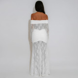 Lace Patchwork Ruched Maxi Dress GZIY-6298