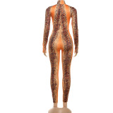 Snake Print Hollow Out Jumpsuit GZJQ-K25Q84265