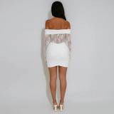 One Shoulder Lace Ruched Mini Dress GZIY-6298-1