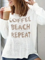 Letter Print Loose Knits Tops GZYF-1188