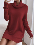 Solid Color Loose Knits Sweater Dress GZYF-1068