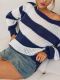 Contrast Color Pullover Sweater GZYF-1103