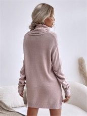 Solid Color Loose Knits Sweater Dress GZYF-1068