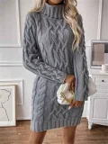 Long Sleeve Knits Midi Dress GZYF-1099