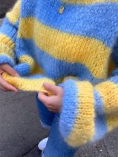 Gradient Stripes Color Block Knits Sweater GZYF-1180