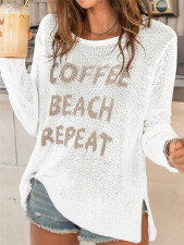 Letter Print Loose Knits Tops GZYF-1188