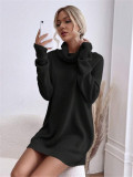 Solid Color Loose Knits Sweater Dress GZYF-1068