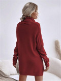 Solid Color Loose Knits Sweater Dress GZYF-1068