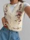 Embroidered Knit Sweater Vest GZYF-1202