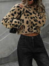 Leopard Print Long Sleeve Sweater GZYF-1181