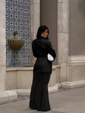 Solid Color Blazer Coat Mesh Skirt Suit SFY-789