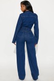 Fashion Long Sleeve Denim Jumpsuit LX-3587
