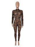 Mesh Leopard Print Jumpsuit SHD-9578
