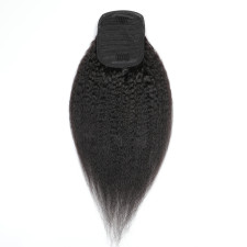 Human Hair Kinky Straight Drawstring Ponytail Hair JKLS-28983