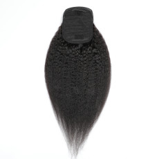 Human Hair Kinky Straight Drawstring Ponytail Hair JKLS-28983