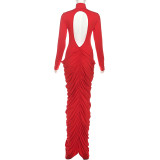 Long Sleeve Backless Maxi Dress GSLF-K25D82301