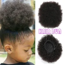 Human Hair Fro Curly Drawstring Ponytail Wigs JKLS-59778