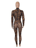 Mesh Leopard Print Jumpsuit SHD-9578