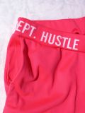 Letter Print Zipper Two Piece Shorts Set HNIF-1127