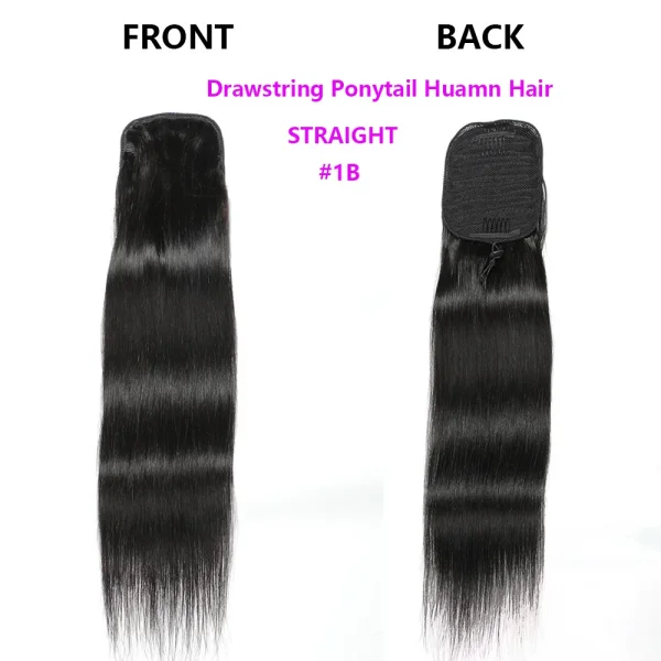 Human Hair Straight Drawstring Ponytail Wigs JKLS-31392
