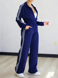 Sport Solid Color Casual Two Piece Pants Set YH-5357