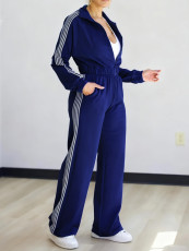 Sport Solid Color Casual Two Piece Pants Set YH-5357