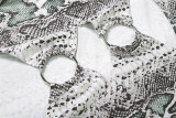 Snake Print Hollow Out Maxi Dress GSLF-K25D84255
