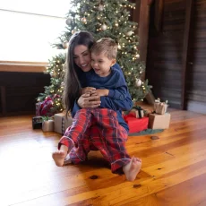 Christmas Plaid Print Matching Family Long-Sleeve Pajama Set GSGS-0634