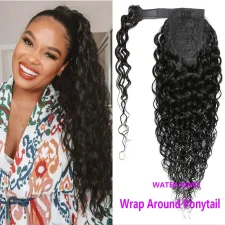 Wrap Around Ponytail Water Wave Human Hair Wigs JKLS-85088