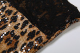 Leopard Sequin Lace Patchwork Maxi Dress GSLF-K25D82028