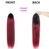 Straight Human Hair Ponytail Clip Wigs JKLS-30841
