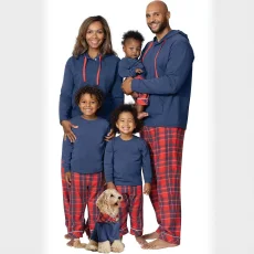 Christmas Plaid Print Matching Family Long-Sleeve Pajama Set GSGS-0634