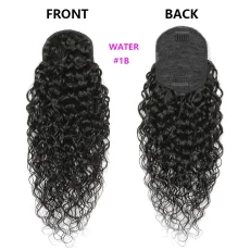 Human Hair Water Wave Drawstring Ponytail Hair Wigs JKLS-82910