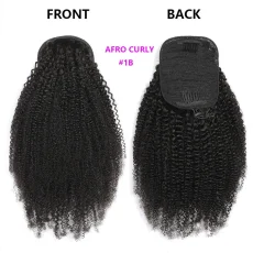 Human Hair Afro curly Drawstring Ponytail Hair Wigs JKLS-40004