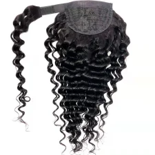 Human Hair Wrap Around Ponytail Deep Wave JKLS-50600