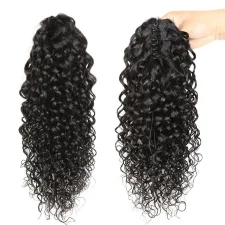 Water Wave Human Hair Ponytail Clip Wigs JKLS-49662