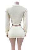 Embroidered Sweatshirt Fashion Mini Skirt Set GFCF-1414