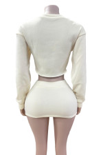 Embroidered Sweatshirt Fashion Mini Skirt Set GFCF-1414