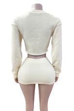 Embroidered Sweatshirt Fashion Mini Skirt Set GFCF-1414