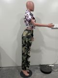 Camouflage Print Ruffles Pant SHMF-6172