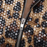 Fashion Leopard Print Sequin Jacket GSBD-Q25TP355