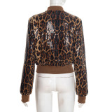 Fashion Leopard Print Sequin Jacket GSBD-Q25TP355